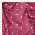 thumbnail image 4 of Soimoi Pink polyester Crepe Fabric Flying Stork Bird Decor Fabric Printed Yard 52 Inch Wide, 4 of 5