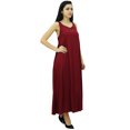 thumbnail image 2 of Bimba Robe Maxi Unie à Bretelles Spaghetti pour Femme pour l'Été, Tenue de Plage, Robe d'Été, 2 of 8