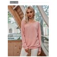 thumbnail image 1 of Chandail en Tricot à Épaules Dénudées à Manches Longues pour Femme, Coupe Ample, Uni, 1 of 6