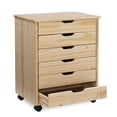 thumbnail image 4 of Craydon Six-Drawer Wide Roll Cart, Natural, 4 of 9
