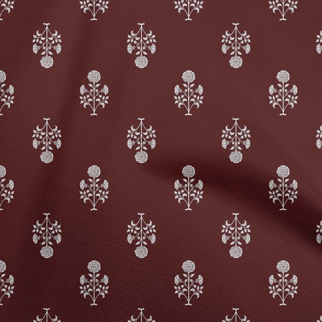 oneOone Polyester Spandex Chocolate Brown Fabric Asian Block Craft Projects Decor Fabric Printed By The Yard 56 Inch Wide