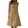 thumbnail image 1 of B91xZ Robe pour Femmes 2024 Printemps Été Décolleté en V Profond Élégante Mini-Robe à Nœud, Kaki m, 1 of 4