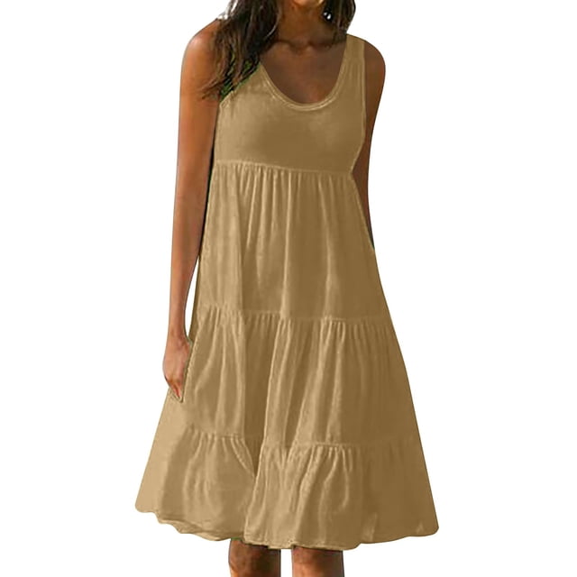 B91xZ Robe pour Femmes 2024 Printemps Été Décolleté en V Profond Élégante Mini-Robe à Nœud, Kaki m