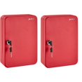 thumbnail image 1 of AdirOffice 48 Key Steel Secure Key Cabinet with Key Lock, Red (2 pack), 1 of 10