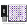 thumbnail image 4 of Printtoo Personalized Love Theme Icons Round Rubber Stamp Self Inking Stamper 12 mm-Violet, 4 of 7