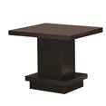 thumbnail image 1 of Benzara BM184934 Table d'Appoint Contemporaine avec Base Piédestal, Brun Cappuccino, 1 of 4