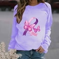 thumbnail image 2 of Rbaofujie Chandails pour Femmes Femmes Mode Décontractée Imprimé Col Rond Ample Manches Longues T-shirt Hauts Blouse Violet Chandails à Capuchon pour Femmes, 2 of 4