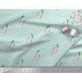 thumbnail image 2 of Soimoi Poly Georgette Fabric Carrot & Rabbit Dots Print Fabric by the Yard 42 Inch Wide, 2 of 5