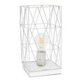 thumbnail image 1 of Simple Designs Lampe de Table Carrée Géométrique en Métal Blanche, 1 of 4