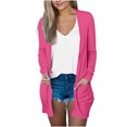 thumbnail image 1 of Pisexur Cardigans pour Femmes, Chandails Légers à devant Ouvert, Cardigan Décontracté Uni à Manches Longues, Boutonné, Coupe Ample, Cardigans d'Automne, 1 of 5