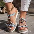 thumbnail image 2 of Mepaouo Womens Low Wedge Heels Sandals Wide Width Platform Summer Slides Non Slip Dressy Slip on Shoes, 2 of 8