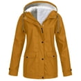 thumbnail image 1 of Aqestyerly Women Raincoat Windproof Hooded Jacket Outdoor Solid Color Lightweight Rain Jacket With Pockets HWRETIE, 1 of 5