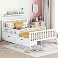 thumbnail image 2 of Noble house Full Size Wood Platform Bed with Guardrails on Both Sides,White, 2 of 10
