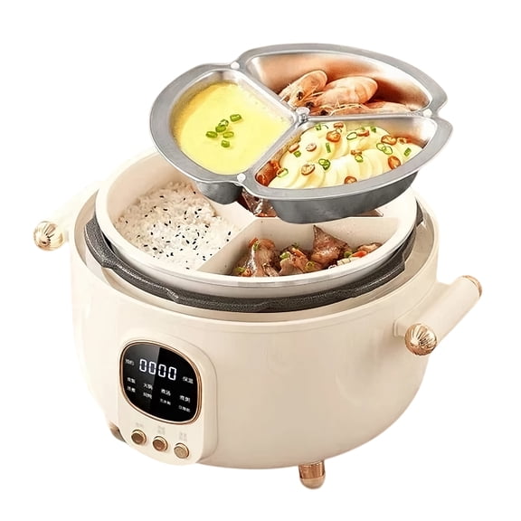 Toytexx Autocuiseur Électrique 4 L avec Écran DEL, Marmite Intérieure Antiadhésive, Autocuiseur Multifonction 1000 W, Beige