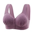thumbnail image 1 of Bras Women Middle Age Front Closure Seamless Wireless Bra Plus Size With Back Smoothing​​ Plus Size Bra Purple 48, 1 of 7