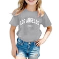 thumbnail image 2 of Kcodviy Chemises pour Adolescentes Enfants Filles Manches Longues Chemises Unies Garçons Filles Décontracté Col Rond Tout-Petit T-Shirt Tech Col Manches Courtes Lettre T-Shirt Tout-Petit Hauts, 2 of 4