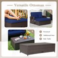 thumbnail image 5 of Gymax Causeuse en Rotin Ensemble Lit de Jour Salon Ottomane de Rangement Tables d'Appoint Ajuster Patio Bleu Marine, 5 of 5