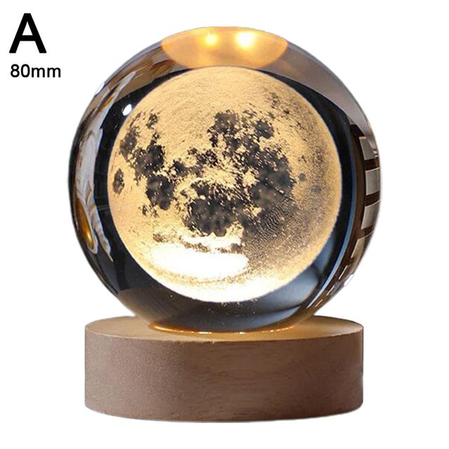 Personalized Crystal Ball Night Light, Custom 3D Crystal Ball with Name, Personalized Crystal Sphere Engraving Customized Globe Home Decor Accessories Couple Birthday Gift H3S3