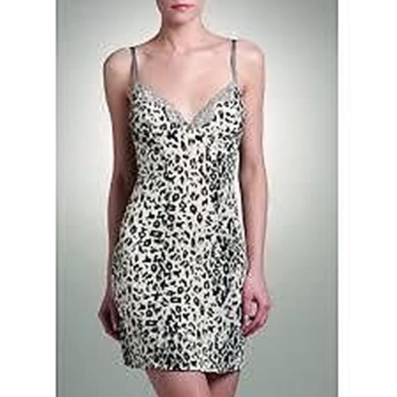 BLUSH LINGERIE Minx LEOPARD Chemise SLIP Dress LACE Trims TRIANGLE Bra S $68