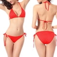 thumbnail image 1 of ylioge Womens Swimsuits Bikini Sets Two-Piece Solid Thongs Bathing Suits, 1 of 6