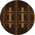 thumbnail image 1 of Ahgly Company Tapis Rond Lavable en Machine Intérieur Transitionnel Brun Selle, 7 Pieds Rond, 1 of 7