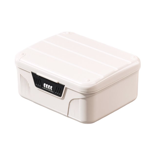 Wweixi Boîte de Rangement Verrouillable de Grande Capacité en Blanc, Fabriquée en Matériau ABS durable, Idéale pour Organiser les Médicaments, Collations et Objets de Valeur. Comprend un Mécanisme de Verrouillage Sécurisé et une Cloison pour une Organisation Facile. Convient aux Contenants de Rangement à la Maison. Dimensions : 26 x 22,5 x 12 cm.
