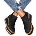 thumbnail image 3 of Kcodviy Bottines pour Femmes à Fermeture Éclair Talon Bottes en Suède pour Femmes Talon Bas Compensé Taille Côté Uni Bottes à Talons Hauts pour Femmes Bottes Grande Couleur Plateforme Bottes de Pluie pour Femmes Bottes pour Femmes, 3 of 5