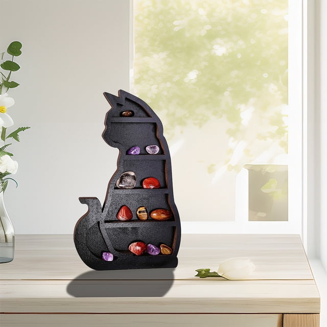 Étagère Murale Flottante Moderne à Thème de Chat, Support de Rangement Décoratif, Design Unique pour les Espaces Intérieurs de la Maison