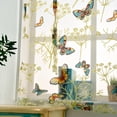 thumbnail image 5 of Pompotops Rod Lift Kitchen And Bathroom Window Curtains, Butterfly Flower Sheer Curtains Clearance, 5 of 5