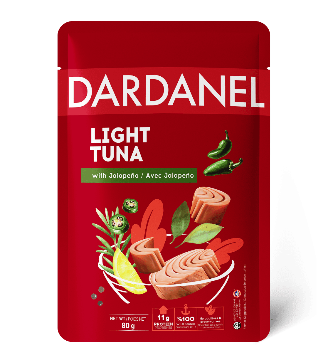 12X80GR DARDANEL Tuna in Pouch  with Jalepeno and Olive Oil