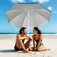 thumbnail image 4 of Gymax Parasol de Plage 6,5 Pi pour Sable, Pare-Soleil Robuste avec Ancre à Sable, 4 of 10