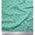 thumbnail image 1 of Soimoi Tissu Georgette Poly Vert Roue de Navire Tissu Nautique Imprimés au Yard 52 Pouces de Large, 1 of 2