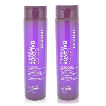 Joico Color Balance Purple Shampoo & Conditioner Set | Eliminate Brassy and Yellow tones | For Cool Blonde or Gray Hair