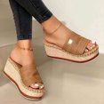 thumbnail image 2 of Sandales d'Été de Plage pour Femmes à Nœud, Plateforme, Talons Compensés, Grande Taille, 2 of 9