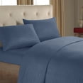 thumbnail image 3 of TACILIP 4 Piece Fitted Sheet Set Bed Sheet Home Textile Solid Color Imitation Satin Fitted Sheet and Pillowcase Set Bedding, Gifts for Mom, 3 of 6