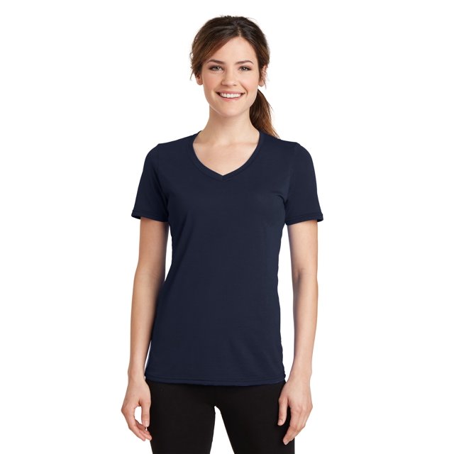 Port & Company &174; Tee-Shirt Col en V Performance Blend pour Femmes. Lpc381v S Bleu Marine Profond
