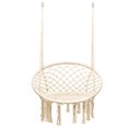 thumbnail image 1 of Gymax Hammock Chair Hanging Cotton Rope Macrame Swing Chair Indoor Outdoor Beige, 1 of 10