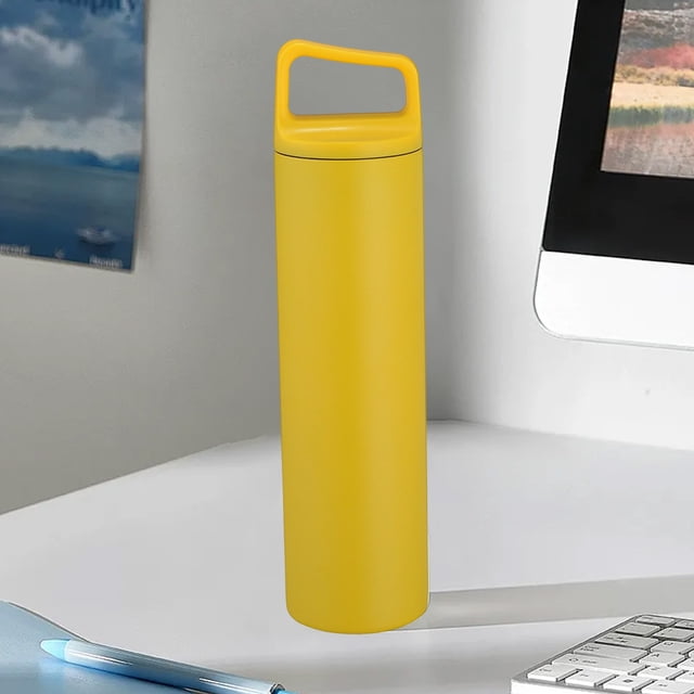 Bouilloire de Sport Portable Extérieure Grande Capacité en Acier Inoxydable à Grand Ouverture avec Isolation sous Vide 600mL