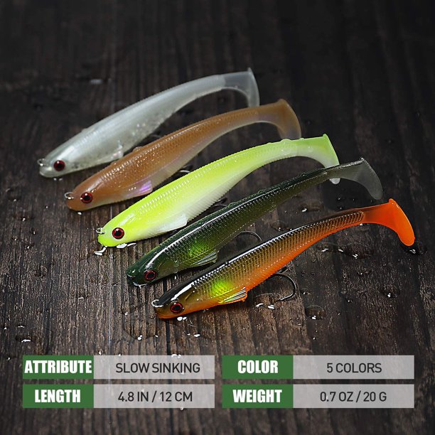 TRUSCEND Fishing Lures for Bass, Soft Swimbaits with Pre-Rigged