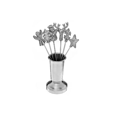 Ensemble De Noël De 6 Choix De Cocktails Assortis Avec Holder