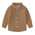 thumbnail image 1 of vdgthytj Toddler Baby Boys Girls Button down Shirts Kids Collared Long Sleeve Uniform Dress Shirt Tops Spring Fall Clothes, 1 of 6