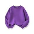 thumbnail image 3 of PMVFHDE Chandail à Manches Longues pour Filles, Col Rond Décontracté, Côtelé, Coupe Ample, Violet, 3-4 Ans, 3 of 3