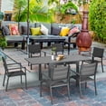 thumbnail image 2 of Outsunny Ensemble de Salle à Manger de Patio, Table Extensible, 6 Chaises Empilables, Gris Foncé, 2 of 10