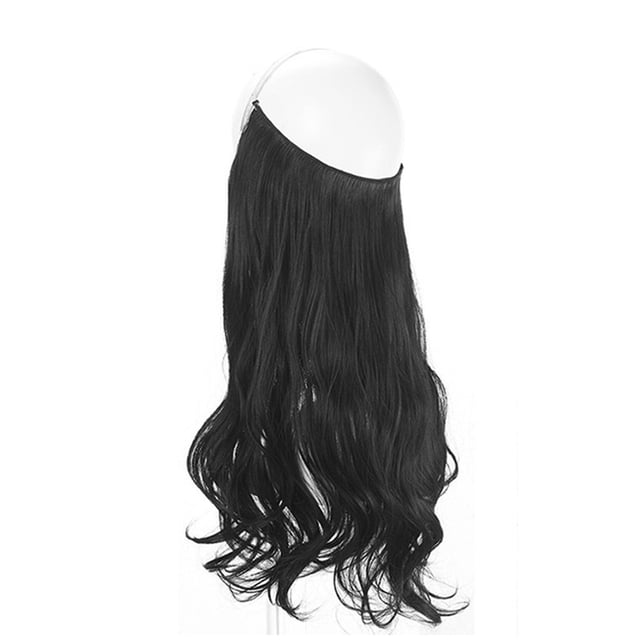 Long Curling Hair Extensions Invisible Secret Wire One Piece Hair Extension Sexy Wavy Hair Wig Heat Resistant Synthetic for Women Cosplay Party Daily Use