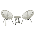 thumbnail image 5 of Velago Acapulco Modern 3pc Steel Patio Bistro Set, White, 5 of 5