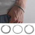 thumbnail image 2 of Bracelet Homme Couleur Unie Simple Clip Homard en Acier Inoxydable Surface Lisse Forme Écailles de Serpent Cool Anti-Rouille Bracelet Homme Usage Quotidien Bijoux, 2 of 8