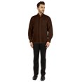 thumbnail image 2 of Bestman Solid Long Sleeve Shirt For Mens Front Double Button Placket Chinese Collar Shirt, 2 of 7