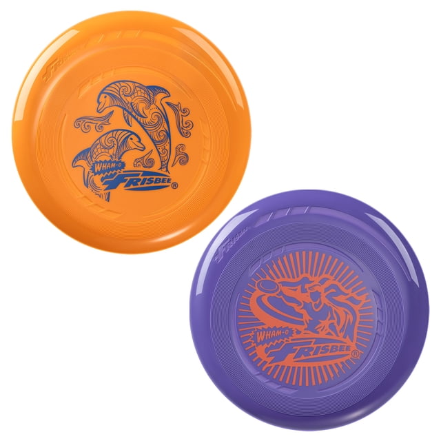 Wham-O Frisbee Go 2 Pack Flying Disc, 9 Inch Lightweight Toy Set for Beginners Outdoor Beach Park Backyard Game - 70g