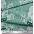 thumbnail image 2 of Soimoi Blue Poly Georgette Fabric & Floral Artistic Fabric Prints by Yard 52 Inch Wide, 2 of 3