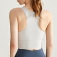 thumbnail image 4 of Mrat Bras for Women Padded High-Support Shockproof Sports Bra for Women Running Quick-Drying Fitness Yoga Bra Integrated Cup Cropped Tank Tops S-271 Silver-A L, 4 of 6